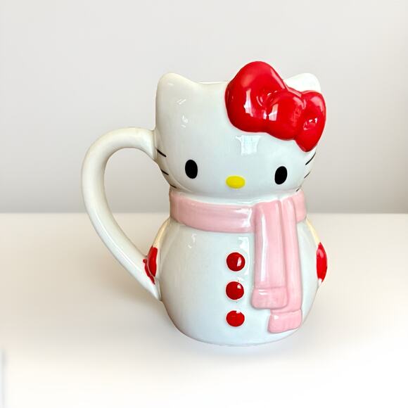 HELLO KITTY XMAS DECOR Snowman Mug Gingerbread Hand Towels Candy Cane Bowls Soap - Picture 6 of 16